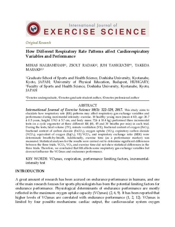 (PDF) How Different Respiratory Rate Patterns affect Cardiorespiratory ...