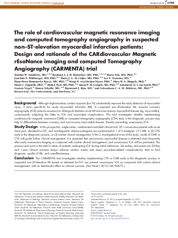 (PDF) The role of cardiovascular magnetic resonance imaging and ...