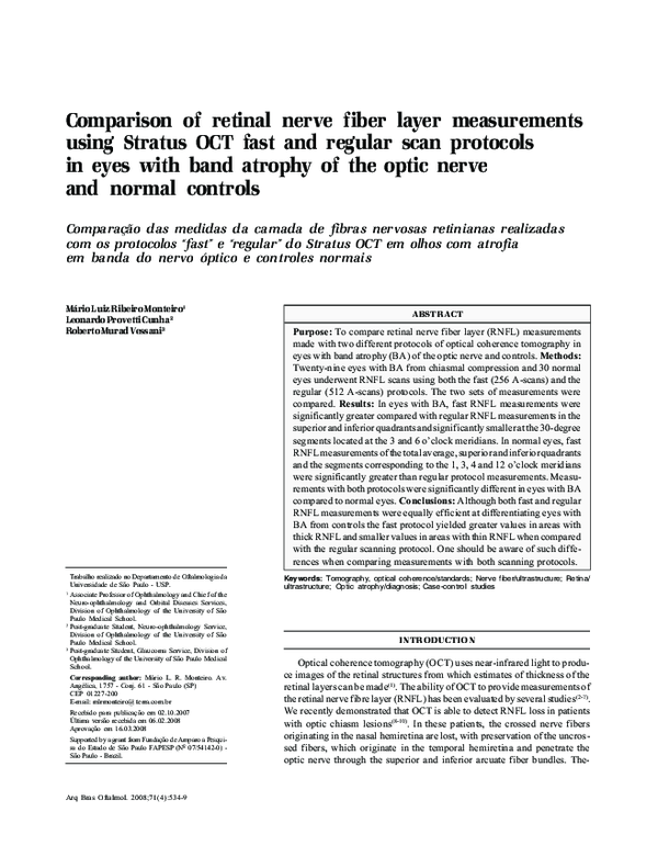 (PDF) Comparison of retinal nerve fiber layer measurements using ...