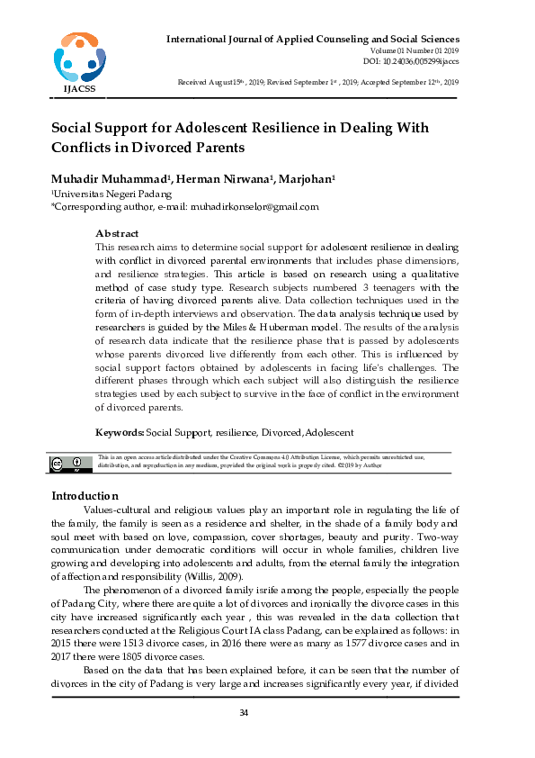 (PDF) Social Support for Adolescent Resilience in Dealing With ...