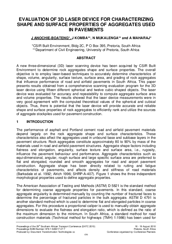 (PDF) Evaluation of 3D laser device for characterizing shape and ...