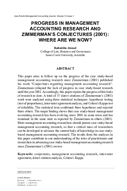 (PDF) Progress in management accounting research and Zimmerman's ...