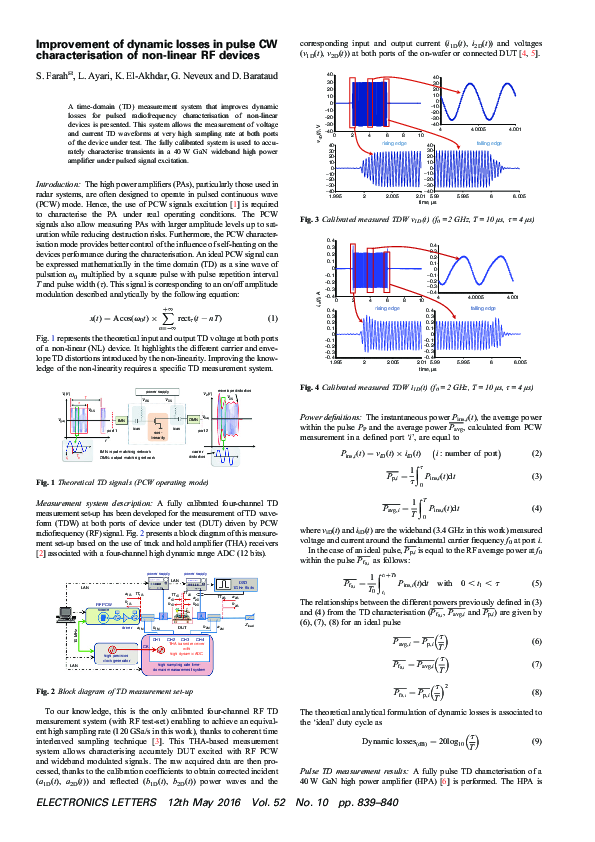 (PDF) Improvement of dynamic losses in Pulse CW characterization of non ...