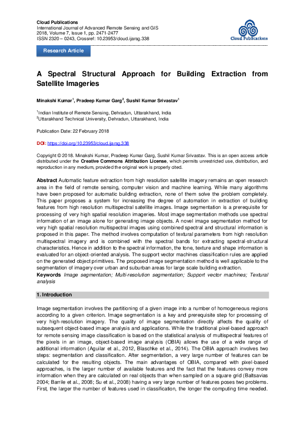 (PDF) A Spectral Structural Approach for Building Extraction from ...