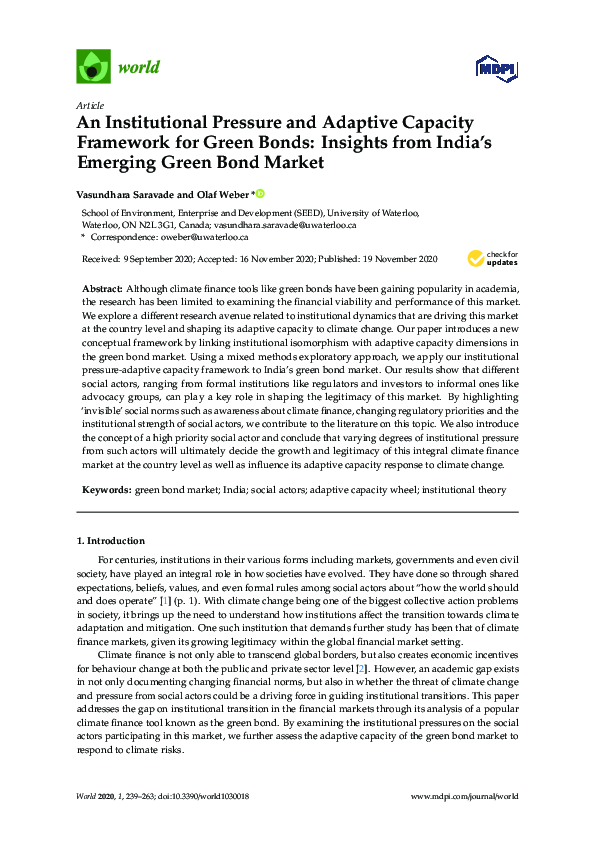 (PDF) An Institutional Pressure and Adaptive Capacity Framework for ...
