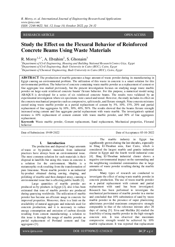 (PDF) Study the Effect on the Flexural Behavior of Reinforced Concrete ...