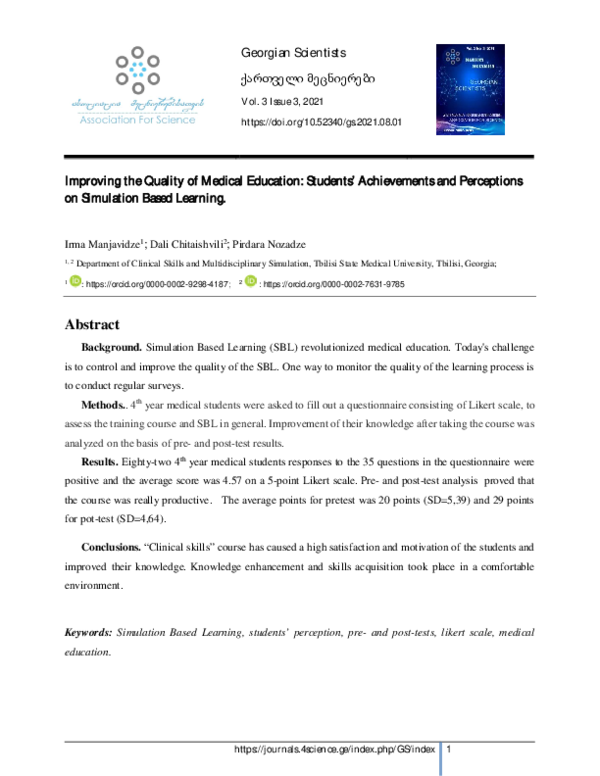 (PDF) Improving the Quality of Medical Education: Students ...