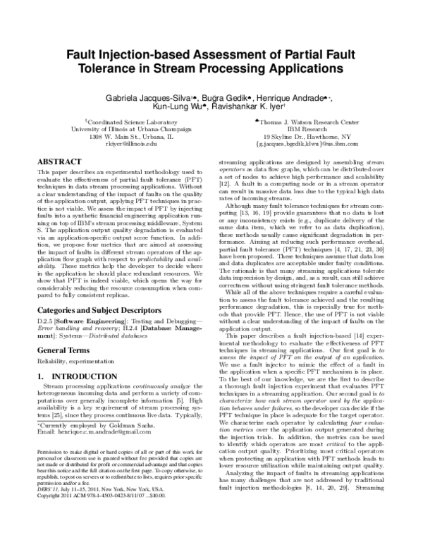 (PDF) Fault injection-based assessment of partial fault tolerance in ...