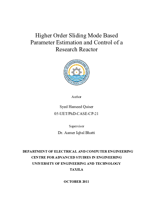 (PDF) Higher Order Sliding Mode Based Parameter Estimation and Control ...