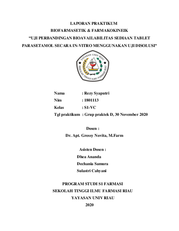 (PDF) Rezy Syaputri Laporan Praktikum Biofar UJI PERBANDINGAN ...
