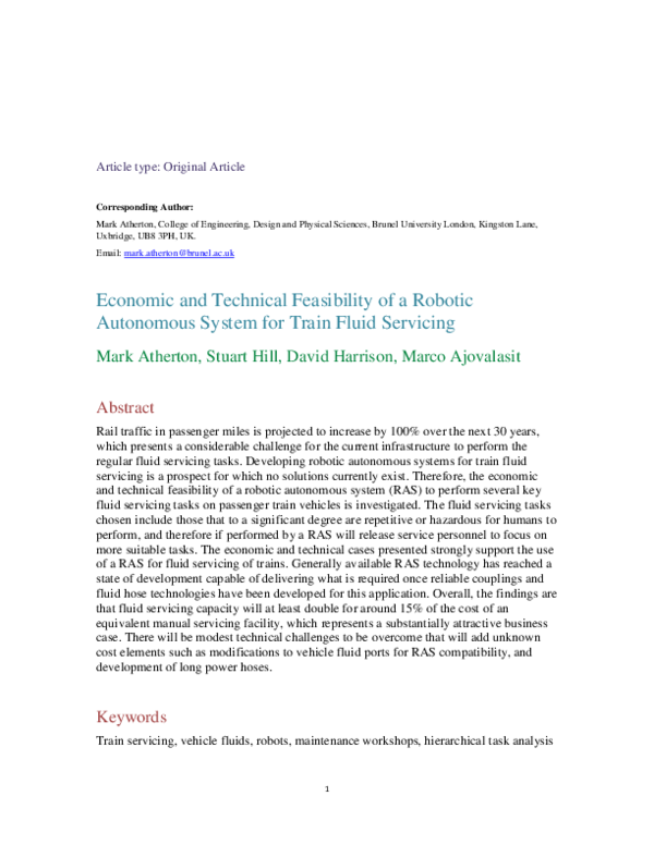 (PDF) Economic and technical feasibility of a robotic autonomous system ...