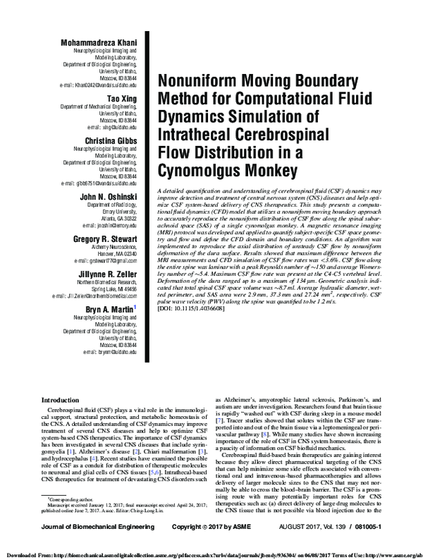 (PDF) Nonuniform Moving Boundary Method for Computational Fluid ...