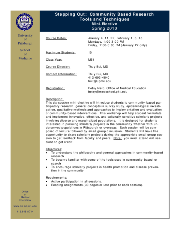 (PDF) Stepping Out: Community Based Research Tools and Techniques