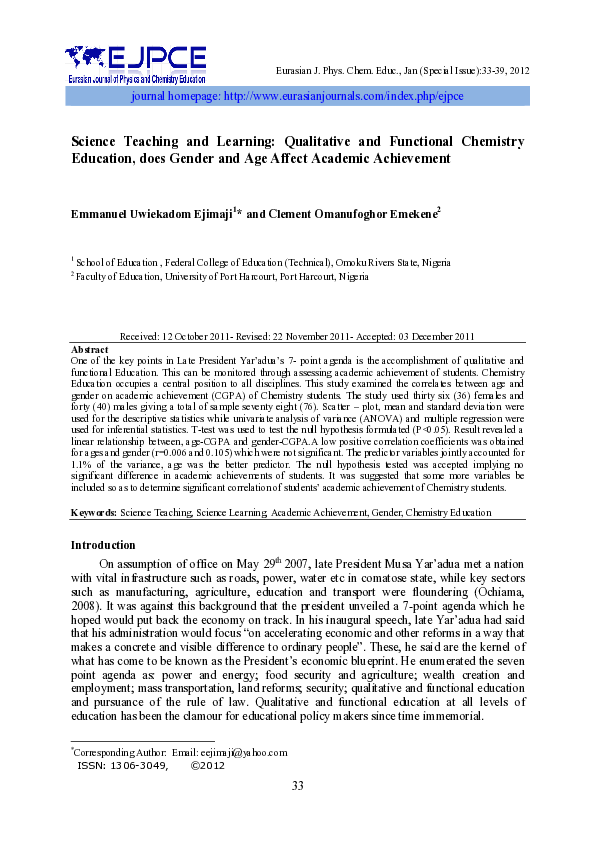 (PDF) Science Teaching and Learning: Qualitative and Functional ...