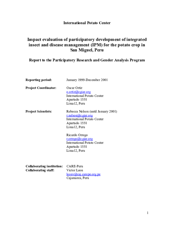 (PDF) Impact evaluation of participatory development of integrated ...