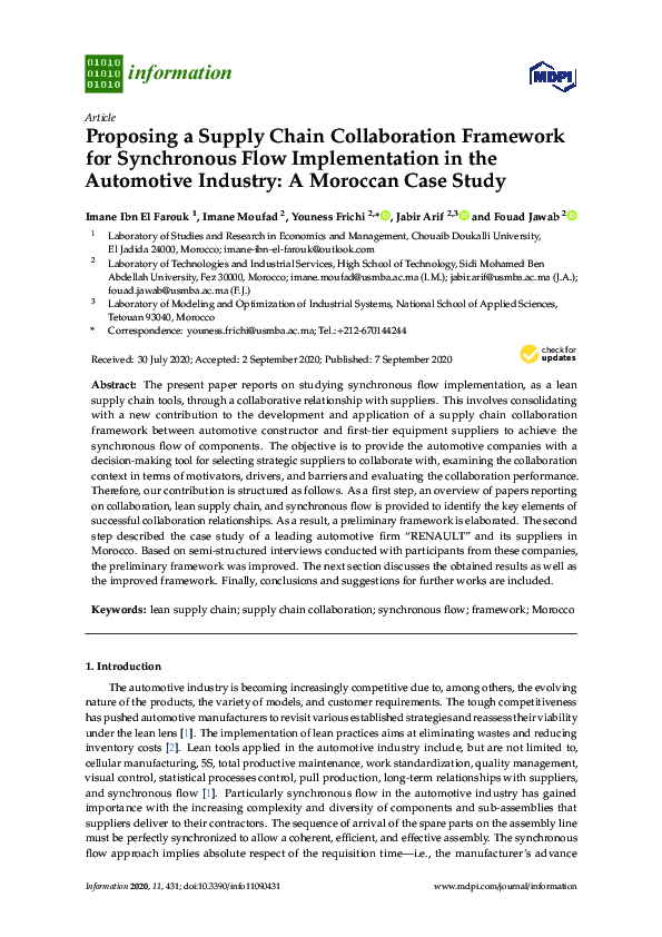 (PDF) Proposing a Supply Chain Collaboration Framework for Synchronous ...