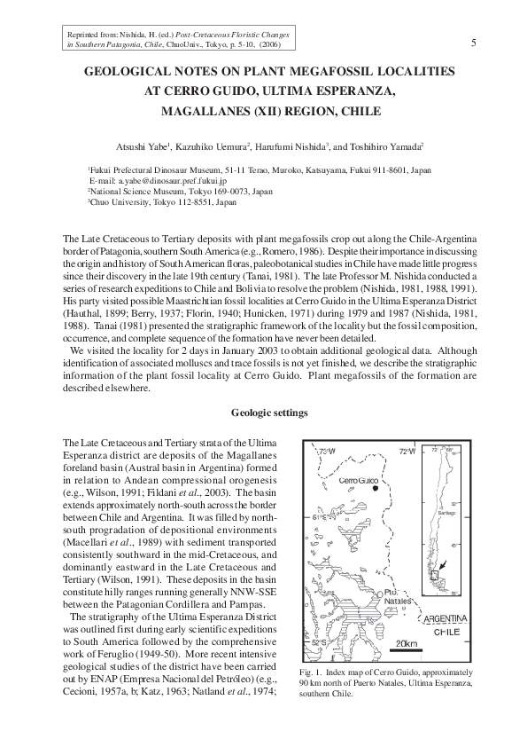 (PDF) The Late Cretaceous and Tertiary strata of the Ultima