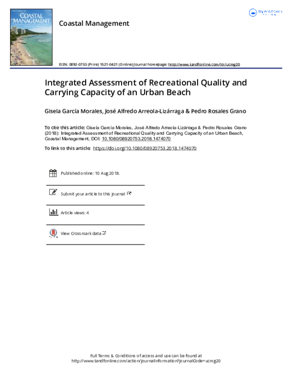 (PDF) Integrated Assessment of Recreational Quality and Carrying ...