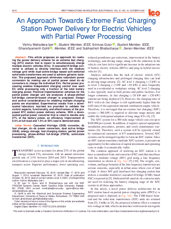 (PDF) An Approach Towards Extreme Fast Charging Station Power Delivery