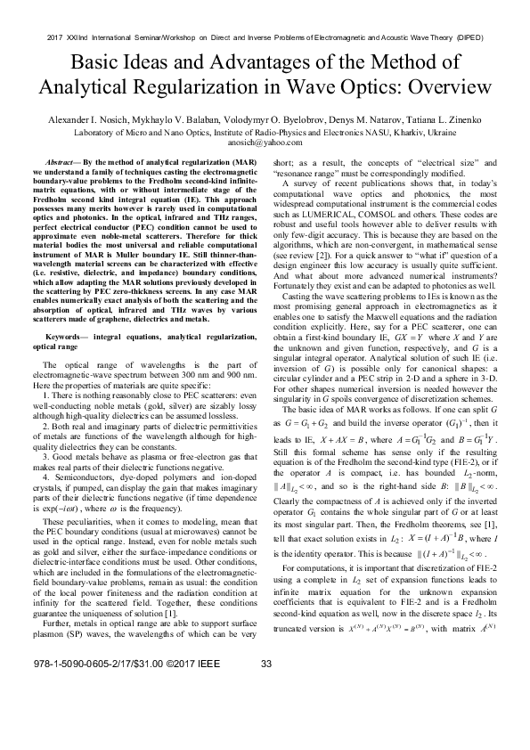 (PDF) Basic ideas and advantages of the method of analytical ...