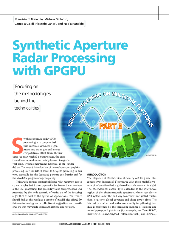 (PDF) Synthetic Aperture Radar Processing with GPGPU