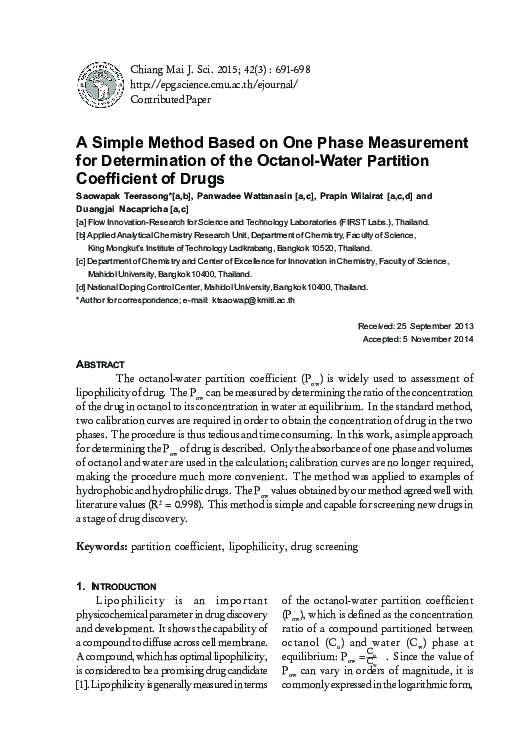 (PDF) A Simple Method Based on One Phase Measurement for Determination ...