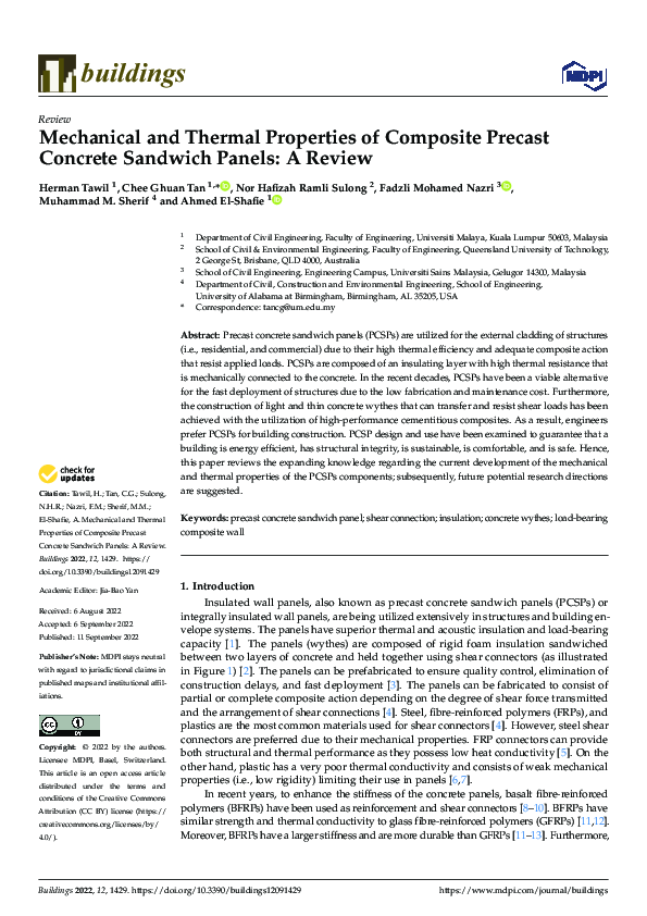 (PDF) Mechanical and Thermal Properties of Composite Precast Concrete ...