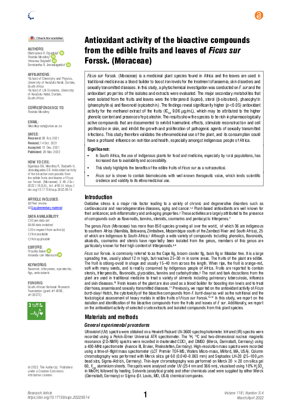 (PDF) Antioxidant activity of the bioactive compounds from the edible ...