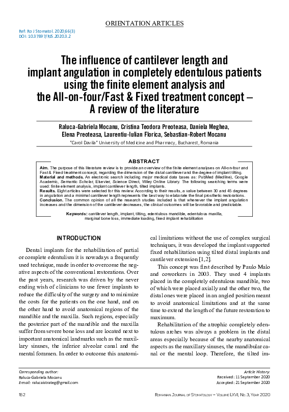 (PDF) The influence of cantilever length and implant angulation in ...