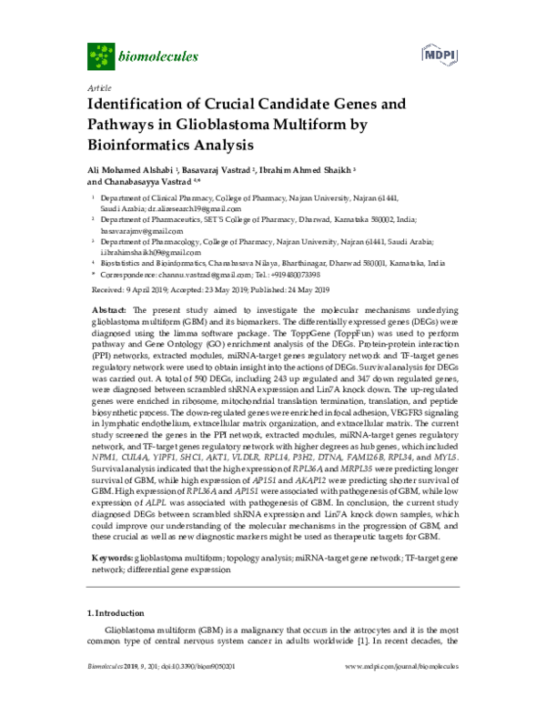 (PDF) Identification of Crucial Candidate Genes and Pathways in ...