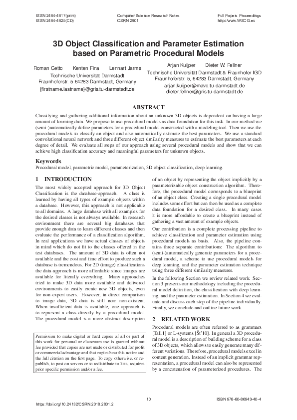 (PDF) 3D Object Classification and Parameter Estimation based on ...