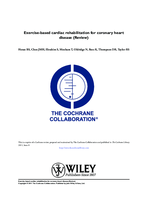 (PDF) Exercise-based cardiac rehabilitation for coronary heart disease