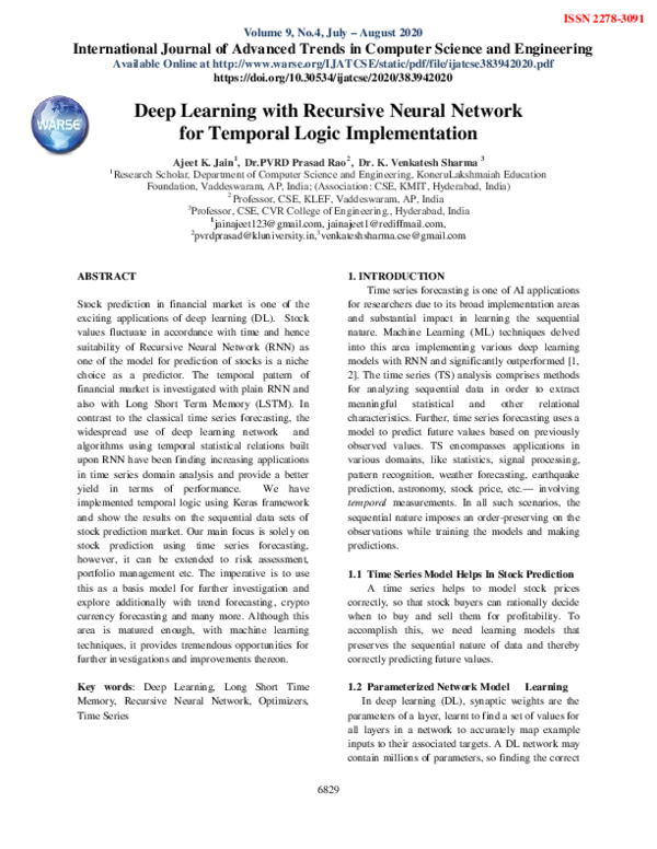 (PDF) Deep Learning with Recursive Neural Network for Temporal Logic ...