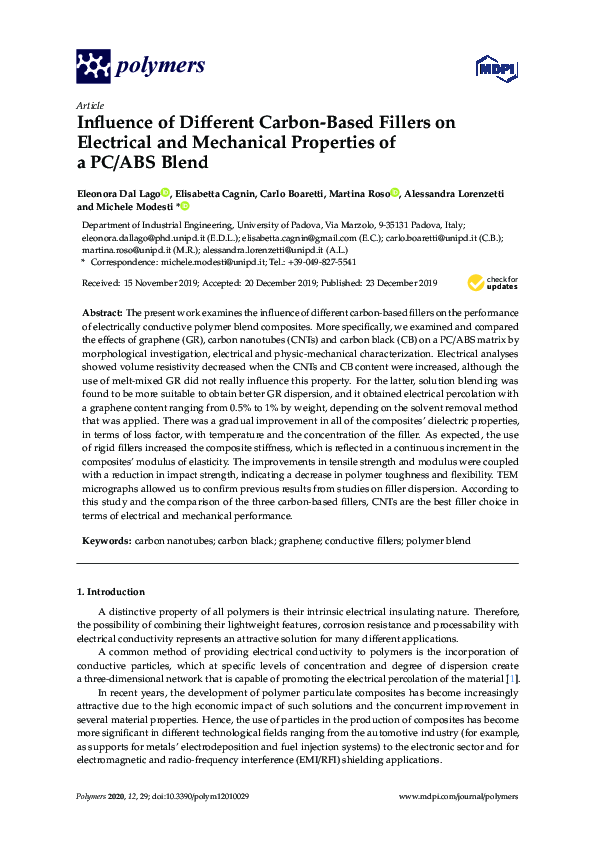 (PDF) Influence of Different Carbon-Based Fillers on Electrical and ...