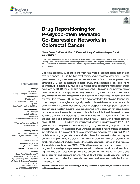(PDF) Drug Repositioning for P-Glycoprotein Mediated Co-Expression ...