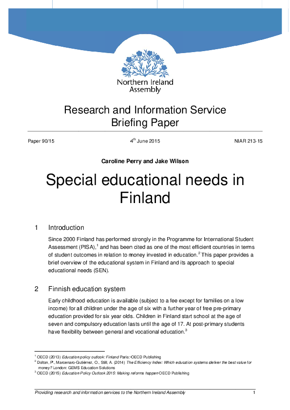 (PDF) Special educational needs in Finland Jake Wilson Academia.edu