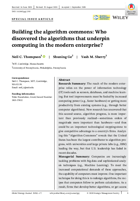 (PDF) Building the algorithm commons: Who discovered the algorithms ...