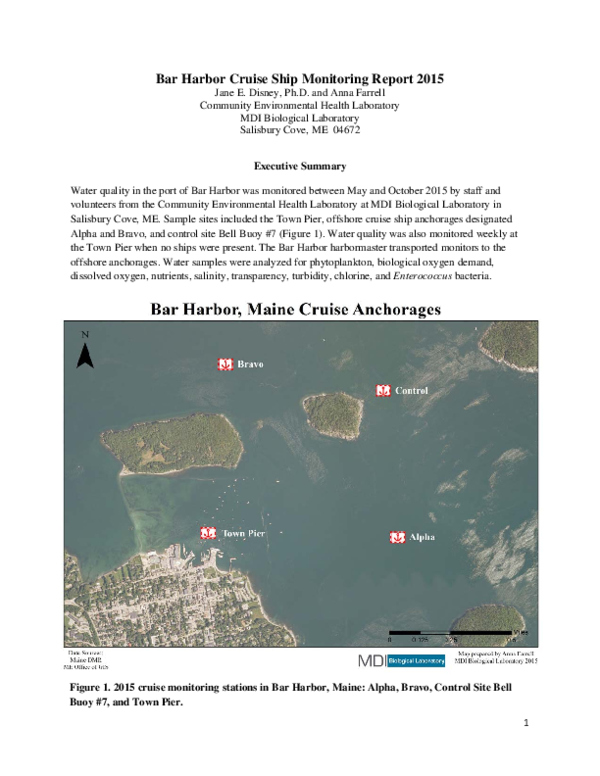 (PDF) Bar Harbor Cruise Ship Monitoring Report 2015 Jane Disney Academia.edu
