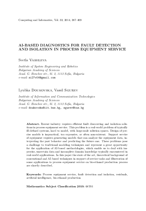 (PDF) AI-based Diagnostics for Fault Detection and Isolation in Process ...