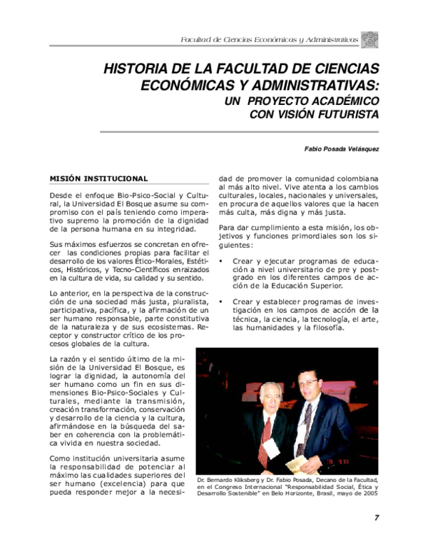 (PDF) Historia De La Facultad De Ciencias Economicas y Administrativas ...