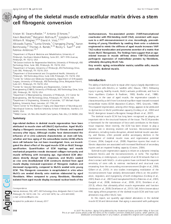 (PDF) Aging of the skeletal muscle extracellular matrix drives a stem ...