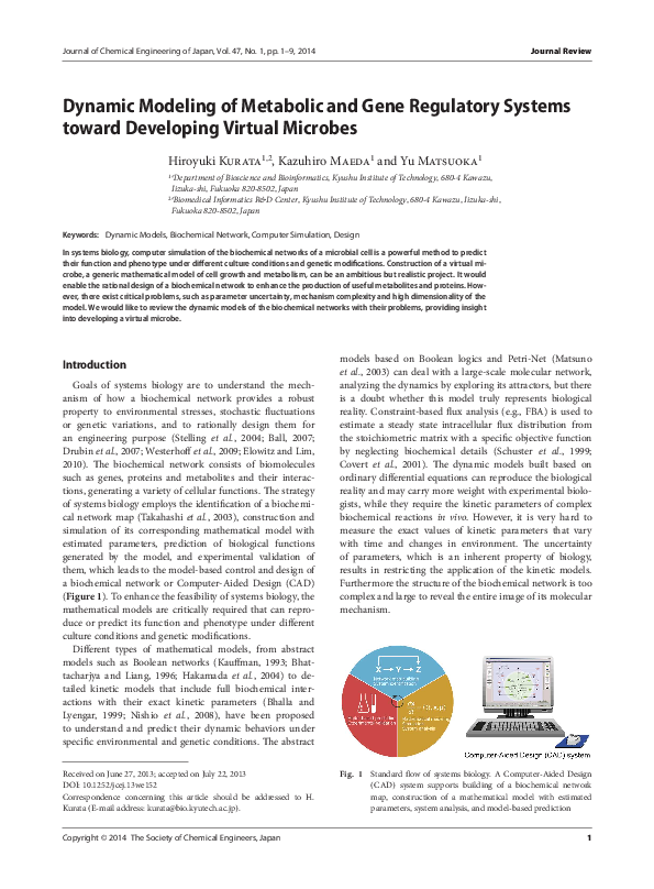 (PDF) Dynamic Modeling of Metabolic and Gene Regulatory Systems toward ...