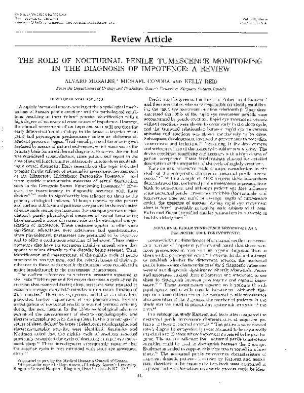 (PDF) The Role of Nocturnal Penile Tumescence Monitoring in the ...