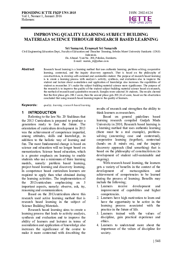 (PDF) Improving Quality Learning Subject Building Materials Science ...