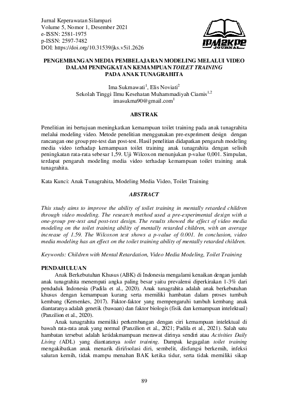 (PDF) Pengembangan Media Pembelajaran Modeling melalui Video dalam