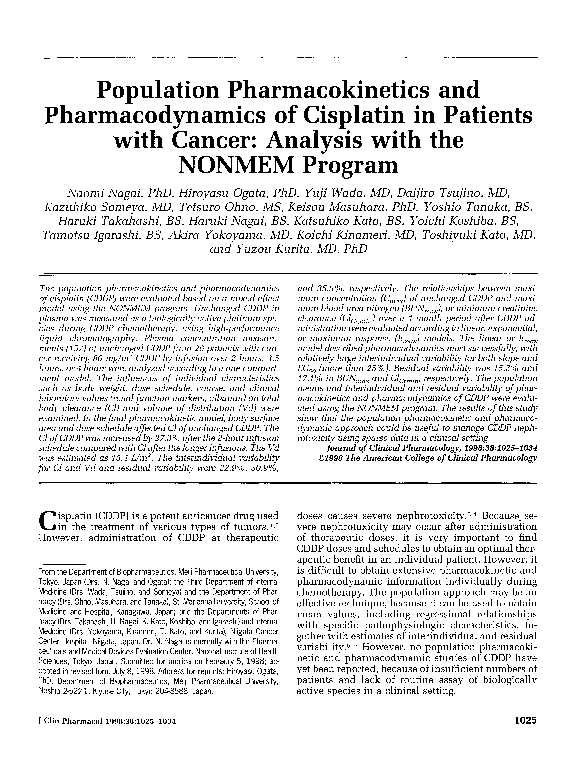 (PDF) Population Pharmacokinetics and Pharmacodynamics of Vancomycin in ...