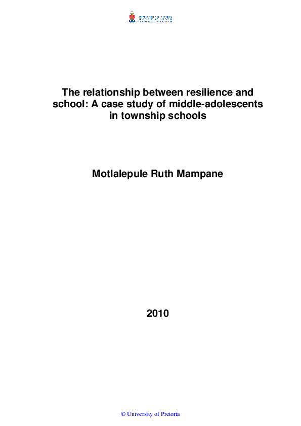 (PDF) The relationship between resilience and school : a case study of ...