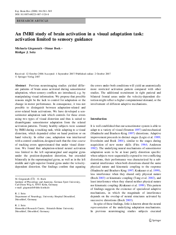 (PDF) An fMRI study of brain activation in a visual adaptation task ...