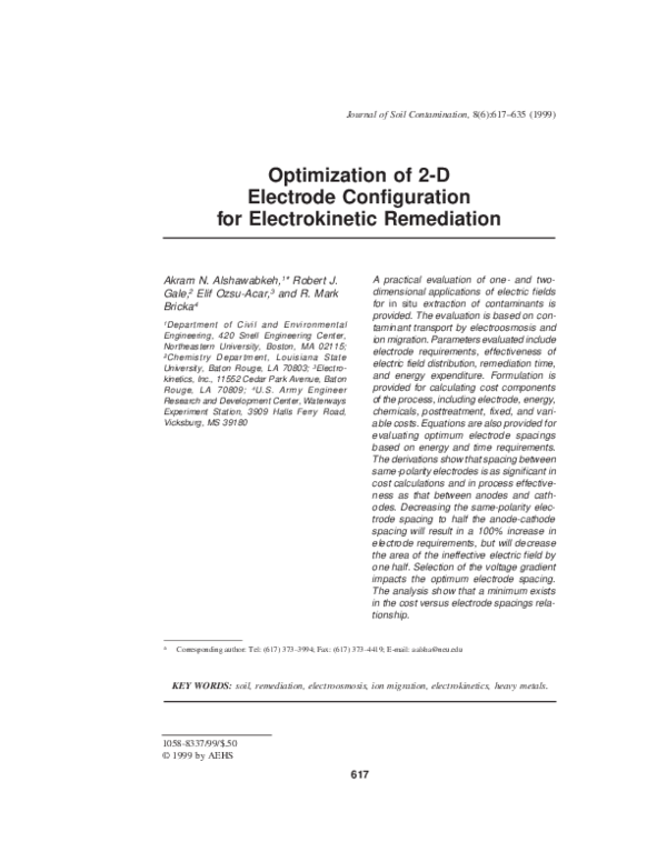(PDF) Optimization of 2-D Electrode Configuration for Electrokinetic ...