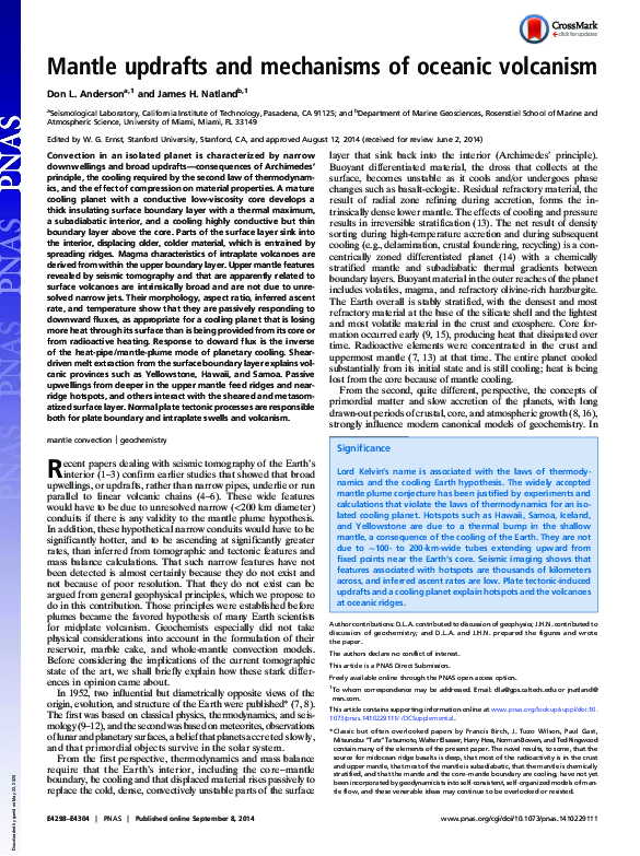 (PDF) Mantle updrafts and mechanisms of oceanic volcanism